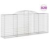 vidaXL Paniers &agrave; gabions arqu&eacute;s 20 pcs 300x50x120/140 cm fer galvanis&eacute;