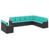 vidaXL Salon de jardin 10 pcs avec coussins noir r&eacute;sine tress&eacute;e