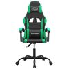 vidaXL Chaise de jeu Noir et vert Similicuir