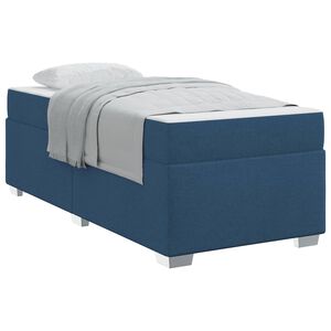 vidaXL Cadre de lit avec matelas Bleu 90 x 190 cm tissu