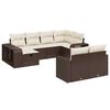 vidaXL Salon de jardin 10 pcs avec coussins marron r&eacute;sine tress&eacute;e