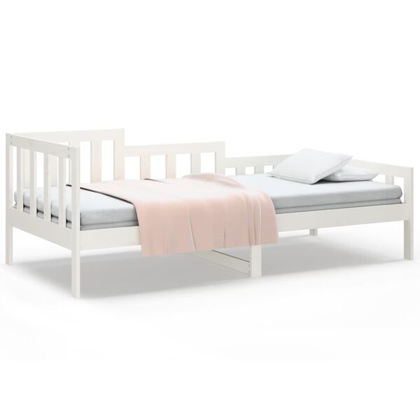 vidaXL Lit de jour sans matelas blanc 90x190 cm bois de pin massif