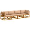 vidaXL Ensemble de Canap&eacute;s 4 pc Naturel Bois d'Acacia Massif