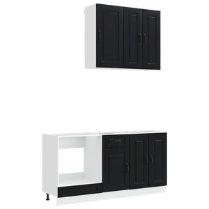 vidaXL Unit&eacute; de cuisine KALMAR 5 pc Noir Bois d'ing&eacute;nierie
