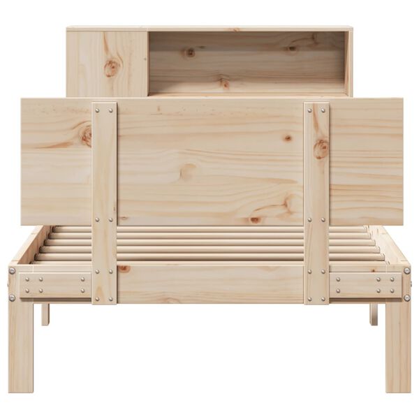 vidaXL Lit biblioth&egrave;que sans matelas 90x190 cm bois de pin massif