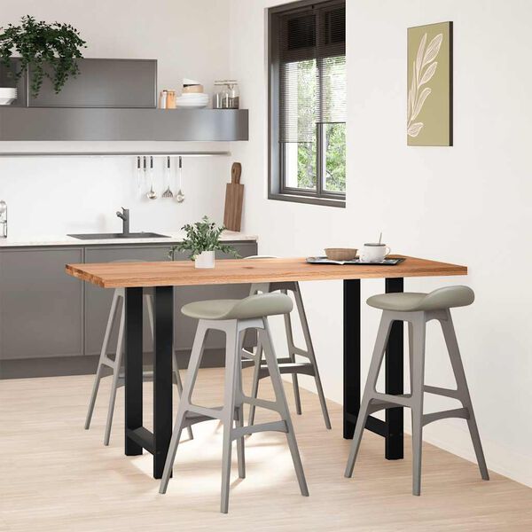 vidaXL Table de bar rectangulaire en bois massif de ch&ecirc;ne marron clair 180 x 80 x 92 cm