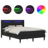 vidaXL Cadre de lit avec matelas Noir 140 x 190 cm Simili cuir