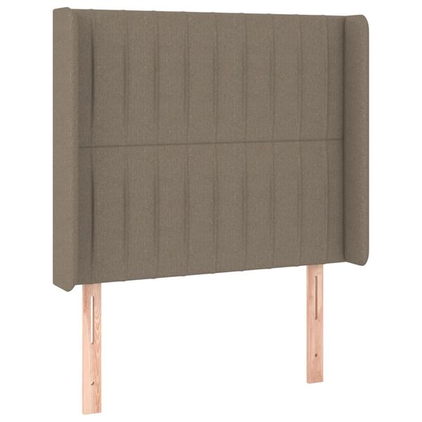 vidaXL T&ecirc;te de lit avec oreilles Taupe 93x16x118/128 cm Tissu