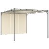 vidaXL Belv&eacute;d&egrave;re de jardin avec rideau lat&eacute;ral 4x3x2,25 m Cr&egrave;me