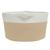 vidaXL Panier de rangement beige et blanc Ø40x25 cm coton