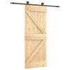 vidaXL Porte coulissante Naturel et noir 70 x 210 cm
