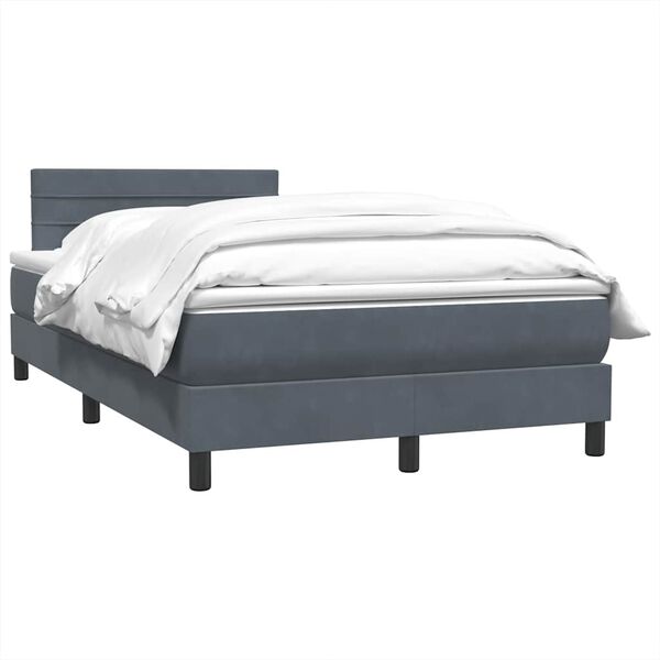 vidaXL Sommier &agrave; lattes de lit et matelas gris fonc&eacute; 120x220cm velours