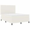 vidaXL Lit &agrave; ressorts avec t&ecirc;te de lit Cr&egrave;me et Blanc 140 x 190 cm