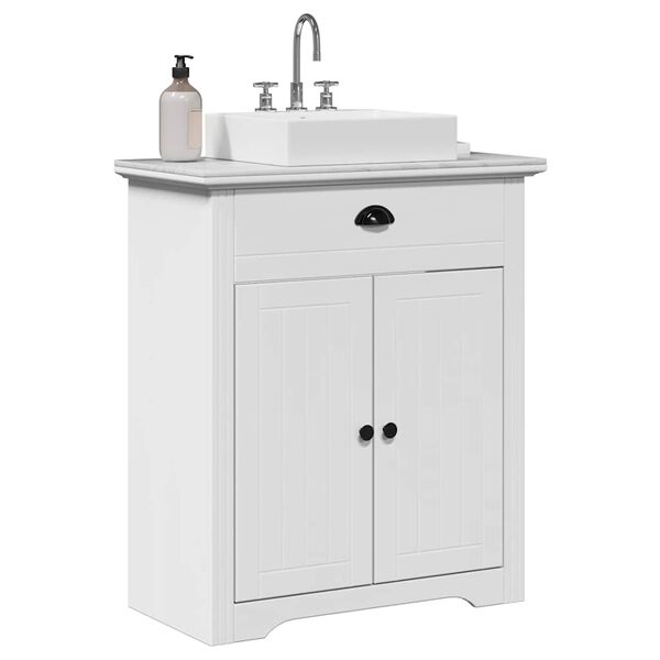 vidaXL Armoire de lavabo de salle de bain BODO blanc 70x35x80 cm