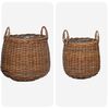vidaXL Panier &agrave; Plantes avec stockage 2 pcs Marron Rattan Lacak