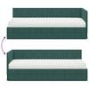 vidaXL Cadre de lit d'angle avec matelas 2 pcs Vert Velours