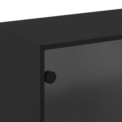 vidaXL Armoire murale avec portes en verre noir 68x37x68,5 cm