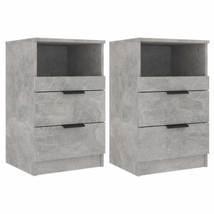 vidaXL Tables de chevet 2 pcs Gris b&eacute;ton Bois d'ing&eacute;nierie
