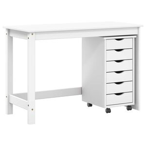 vidaXL Ensemble bureau et cabinet roulant MOSS 2 pc Blanc