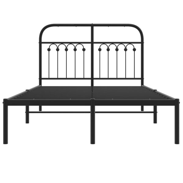 vidaXL Cadre de lit métal sans matelas avec tête de lit noir 120x200cm
