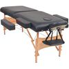 vidaXL Table de massage pliable et tabouret 10 cm d'&eacute;paisseur Noir