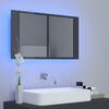 vidaXL Armoire &agrave; miroir de bain &agrave; LED Gris brillant Acrylique