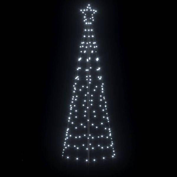 vidaXL Arbre de No&euml;l LED avec piquets au sol Blanc froid 250 cm Fer