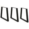 vidaXL Pieds de table &agrave; manger en V 3 pi&egrave;ces Noir 80 x (72-73,3) cm Acier