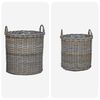 vidaXL Panier &agrave; Plantes avec stockage 2 pcs Gris Rotin Lacak