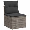 vidaXL Salon de jardin avec coussins 6 pcs gris r&eacute;sine tress&eacute;e acacia