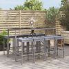 vidaXL Ensemble de bar de jardin 9 pcs avec coussins gris poly rotin