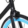 vidaXL V&eacute;lo &agrave; pignon fixe noir et bleu 700c 59 cm