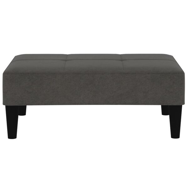 vidaXL Tabouret Gris fonc&eacute; Tissu en microfibre