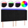 vidaXL T&ecirc;te de lit &agrave; LED Noir 183x16x118/128 cm Velours