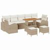 vidaXL Ensemble de canap&eacute; de jardin 10 pc Beige polyrotin
