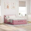 VidaXL Cadre de lit ottoman avec matelas rose 140x200 cm velours