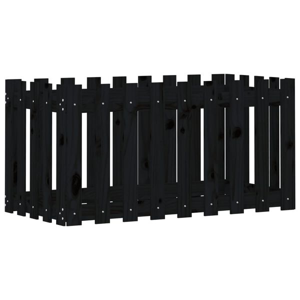 vidaXL Lit sur&eacute;lev&eacute; de jardin design de cl&ocirc;ture 100x50x50cm pin massif