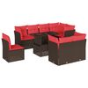 vidaXL Ensemble de canap&eacute; de jardin 9 pcs avec coussins marron r&eacute;sine tress&eacute;e