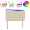 vidaXL Tête de lit LED avec des lumières à LED Crème 80 cm Polyester