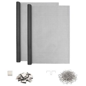 vidaXL Couvercle de puits de lumi&egrave;re avec clips 2 pc 70 x 190 cm Gris