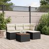 vidaXL Salon de jardin 5 pcs avec coussins noir r&eacute;sine tress&eacute;e