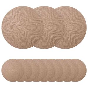 vidaXL Placemets en jute 12 pcs Naturel &Oslash; 30 cm 100 % jute Tossa