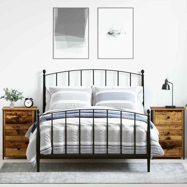 vidaXL Cabinet de chevet avec tiroir 2 pcs Marron 40 x 36 x 60 cm