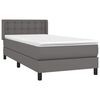 vidaXL Sommier &agrave; lattes de lit avec matelas Gris 80x200 cm Similicuir