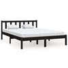 vidaXL Cadre de lit sans matelas noir bois massif 120x200 cm