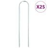 vidaXL Piquets de sol en forme de U 25 pcs 20x3,5 cm acier galvanis&eacute;