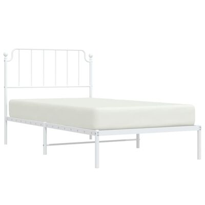 vidaXL Cadre de lit métal sans matelas et tête de lit blanc 100x190 cm