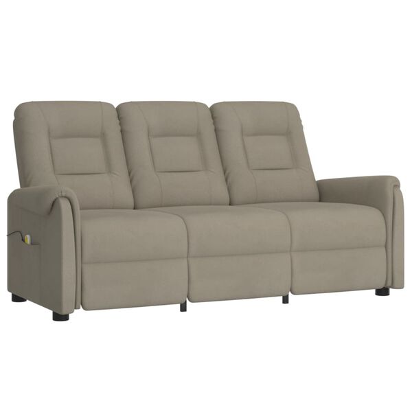 vidaXL Fauteuil de massage inclinable à 3 places gris clair