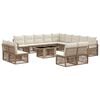 vidaXL Ensemble de canap&eacute; de jardin 14 pc Beige et blanc cr&egrave;me