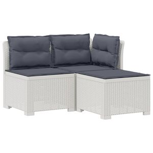 vidaXL Canap&eacute; de jardin 3 places avec coussins look rattan 3 place PP